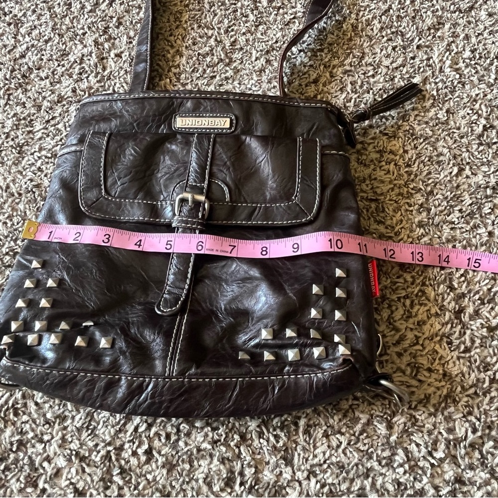 (EUC) UNIONBAY Pyramid Stud Convertible Crossbody Purse / Bagpack with Studs